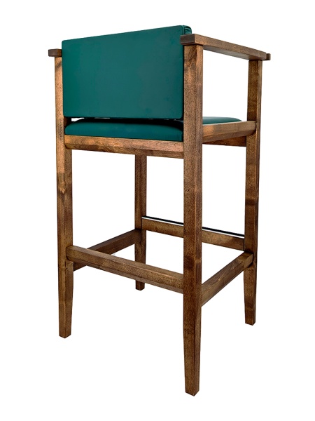 Кресло бильярдное (мягкое сиденье + мягкая спинка, цвет изумрудно-зеленый + береза коньяк)