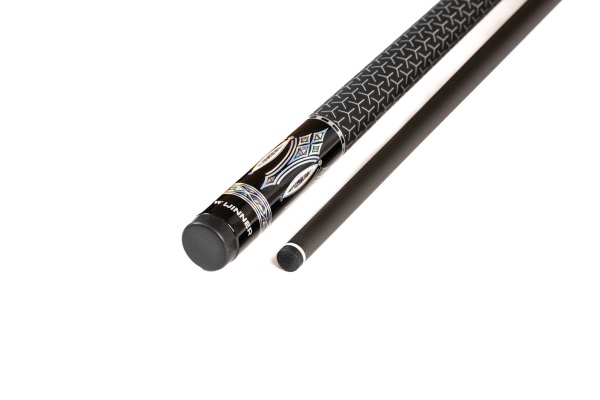 Двухсоставной бильярдный кий для русской пирамиды Weekend "Winner Carbon 003" (черно-серая) тактильная оплетка