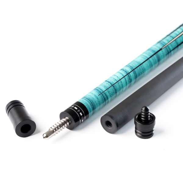 Двухсоставной бильярдный кий для пула Weekend "Winner Carbon - 018" (черно-синий)