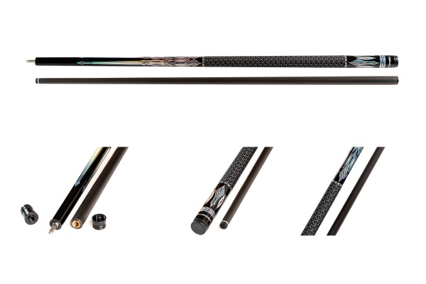 Двухсоставной бильярдный кий для русской пирамиды Weekend "Winner Carbon 003" (черно-серая) тактильная оплетка