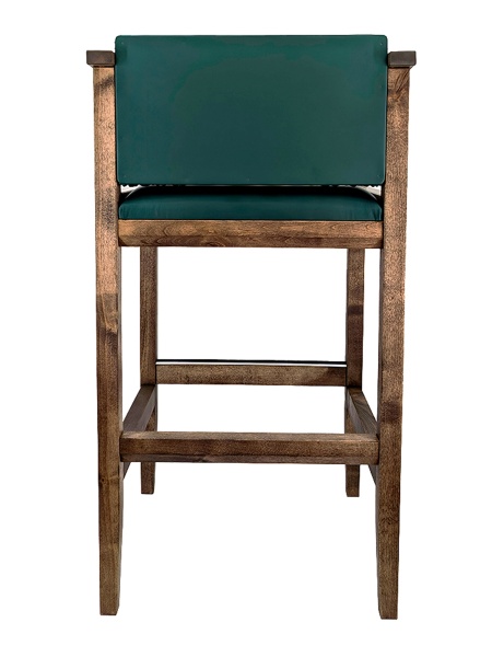Кресло бильярдное (мягкое сиденье + мягкая спинка, цвет изумрудно-зеленый + береза коньяк)