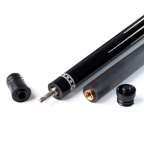 Двухсоставной бильярдный кий для пула Weekend "Winner Carbon - 019" (черно-синий) оплетка натур